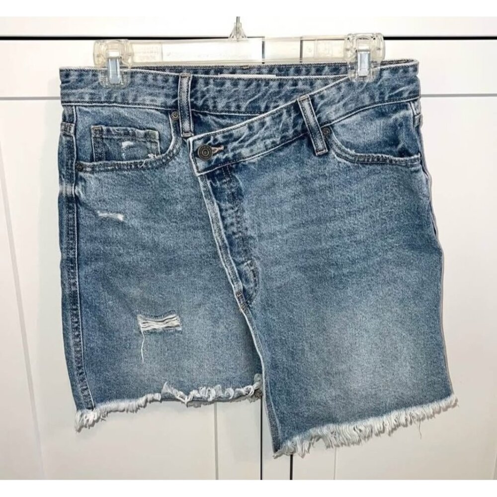 Hidden Jeans Denim Skirt Raw Edge Asymmetrical Small - Picture 5 of 7